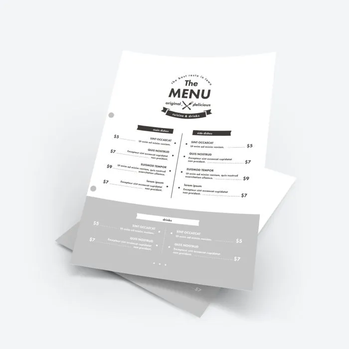 menu karty druk online