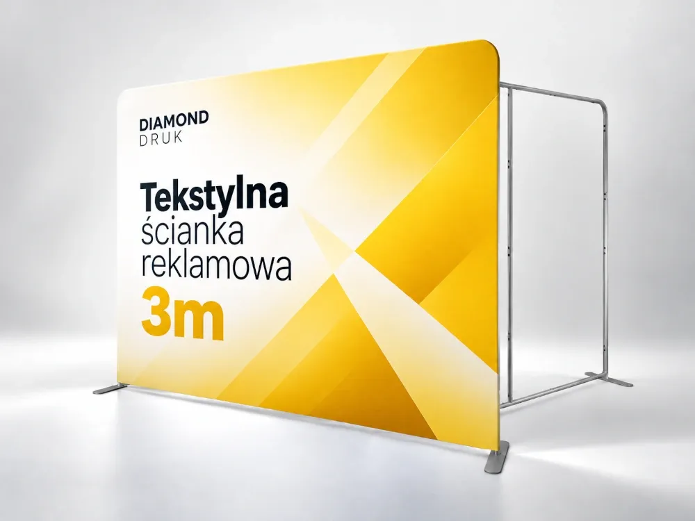 Tekstylna ścianka reklamowa 3m druk online